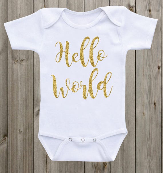 Sleepsuit Rompersuit New Baby Gift Set, Vest Bodysuit, Unisex Newborn Hello World Personalised White Babygrow with Optional Hat /& Blanket