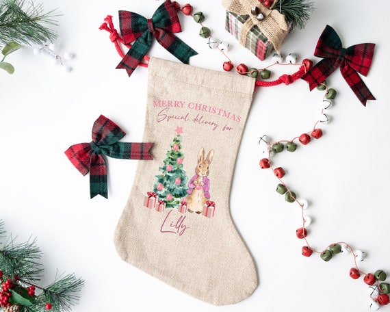 Pink and blue christmas stockings Clearance