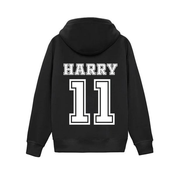 Custom football number name Hoodie, personalised text and player number Hoodie, Any name, Gym hoodie, Birthday hoodie, sweatshirt, jumper