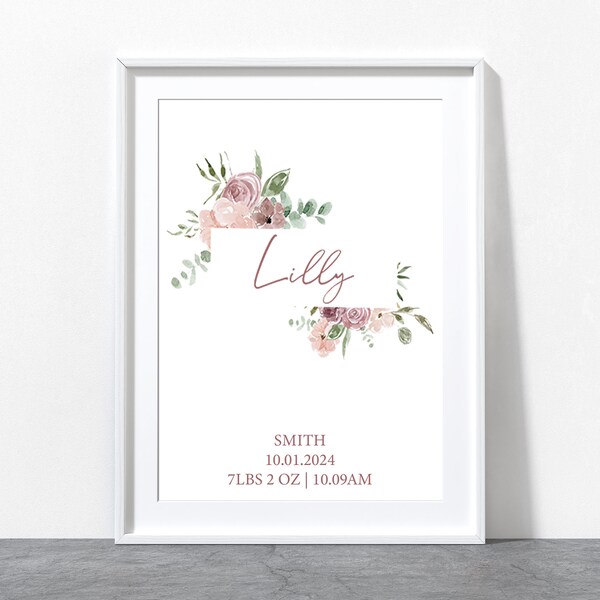 Baby Name Print Etsy
