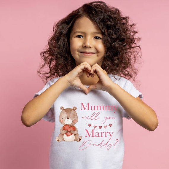 Children's Cute Proposal Top Mummy Will You Marry Mummy Kid's T-Shirts 