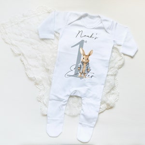 Easter Babygrow, 1st Easter, My First Easter, Babies first Easter sleepsuit, Easter baby outfit, New baby gift image 3