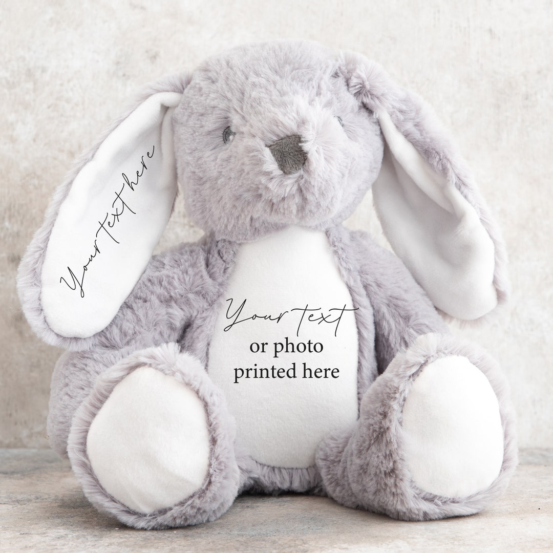 Personalised Bunny, Custom Teddy, Your Text or Photo Here, Personalised
