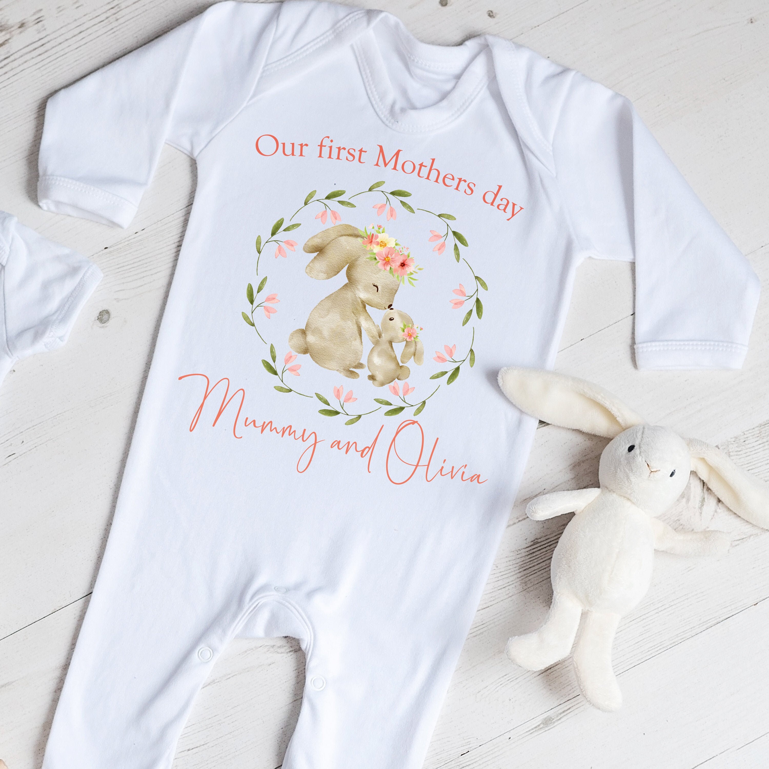 First Mothers Day Baby Sleepsuit Romper Grow Vest 1st Etsy