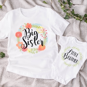 Little brother big sister shirts - Matching sister brother outfits - sibling shirts - little brother baby grow - baby shower gifts