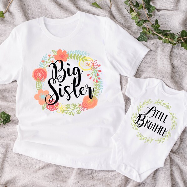 Little brother big sister shirts - Matching sister brother outfits - sibling shirts - little brother baby grow - baby shower gifts