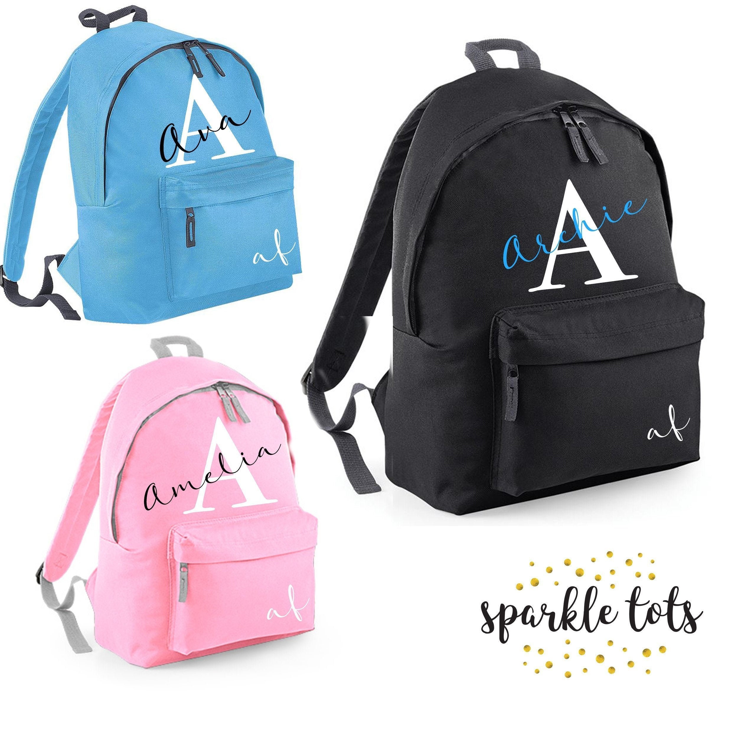  AUUXVA Mochila personalizada con nombre para niños, mochila  personalizada con nombre/texto para niños y niñas, Multicolor8, Mochilas de  viaje : Ropa, Zapatos y Joyería