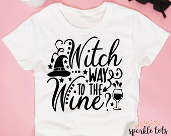 Costume Witch Wine Halloween T Shirt Funny Candy Mens Women's Ladies Halloween Shirts Wine Cute Unusual Adult Halloween outfit