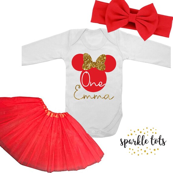 Minnie Mouse Ear Pearls Flower Headband For Girls 1st 2nd 3rd Birthday Costume