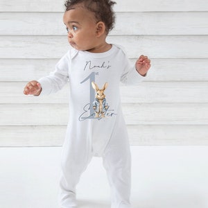 Easter Babygrow, 1st Easter, My First Easter, Babies first Easter sleepsuit, Easter baby outfit, New baby gift image 1