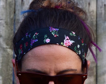 Midnight Flowers Fully Adjustable Headband