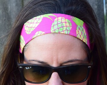 Pink Hawaiian Pineapple Adjustable Headband