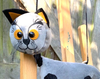 Cat Oliver - Animal Toy Puppet, Moving Toy, For Kids, Gift, Soft Toy, Educational, Handmade