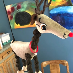 Rudolph Red Nosed Reindeer, Animal, Toy, Puppet, Soft Toy, Marionette, For Kids, Educational, Toys, Velvet, Brown, Mink, Deer, Christmas image 6