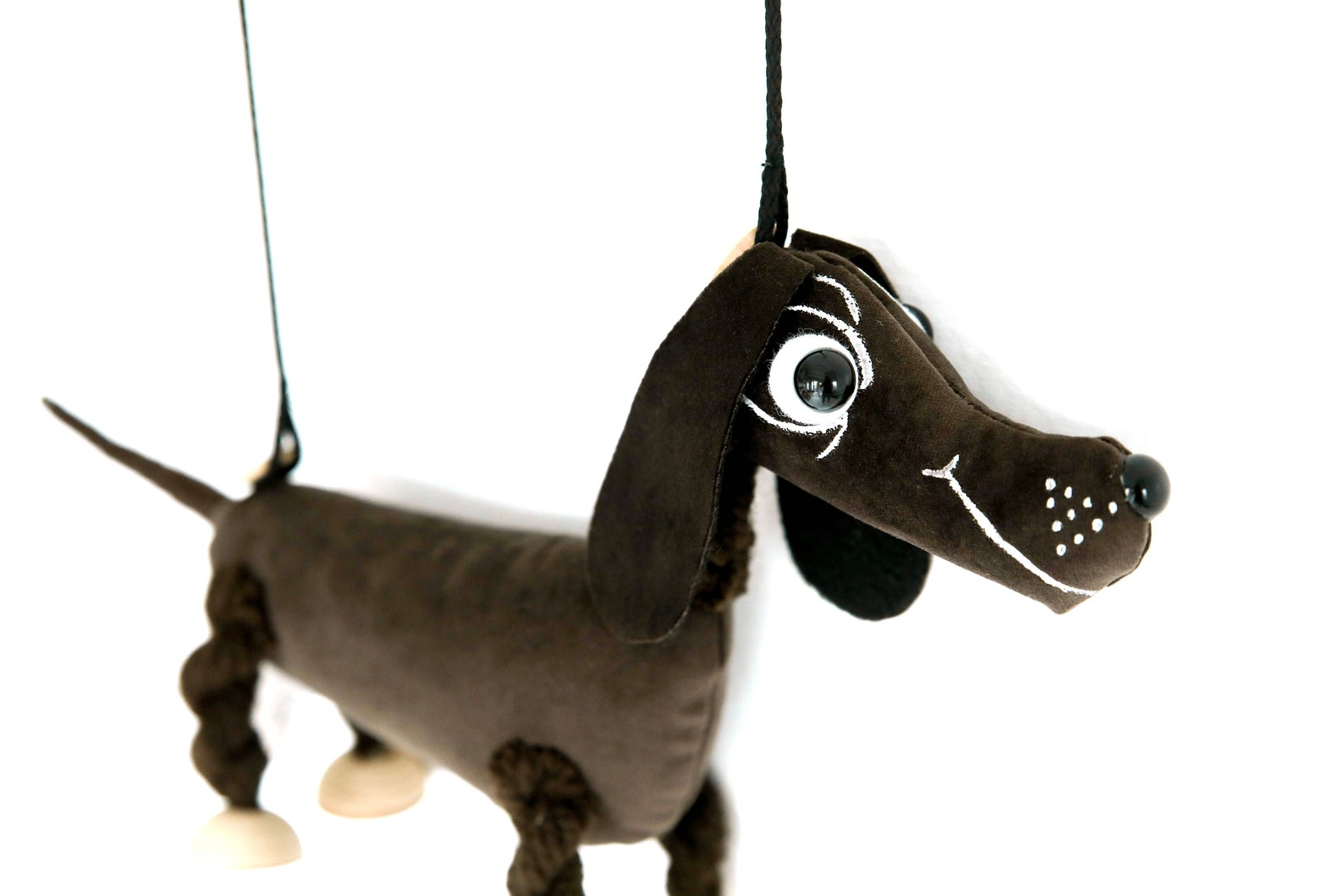 Dog Pepino Soft Toy Velvet Puppet Sausage Dog Dachshund, Handmade Gift