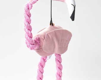 Elvis Flamingo-Animal Puppet Soft Toy Felt, Handmade Gift For Kids, Educational Toy, Marionette, Kids, Present