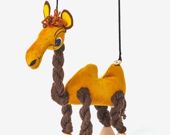 Camel Eddie-Animal Toy Velvet Puppet Soft Toys, Handcrafted, Gift For Kids, Handmade Puppet Creative Learning Toys, Marionette For Kids