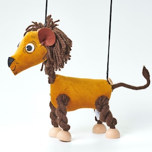 LION Alex Puppet- Animal, Toy, Soft Toy, Marionette, Puppets, Lion, Gift, Fabric, Present, For Kids, For Her, For Him