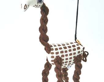 Giraffe Lisa-Animal Puppet Soft Toy Felt, Handmade Gift For Kids, Educational Toy, Marionette, Kids, Present