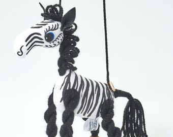 Zebra Zoe - Animal Puppet Soft Toy Felt, Handmade Gift For Kids, Educational Toy, Marionette, Kids, Present