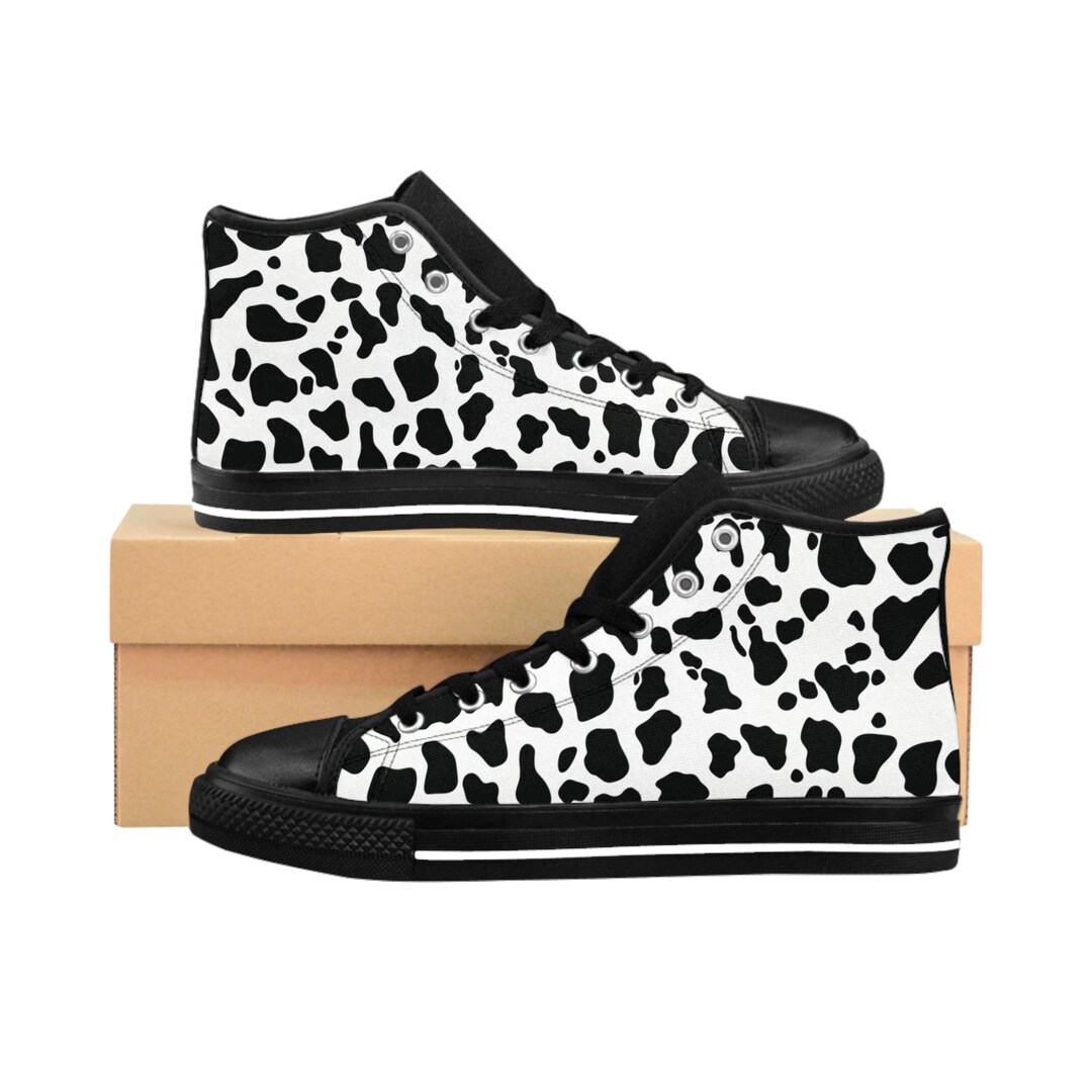 Cow Doodle Print Women's Sneakers