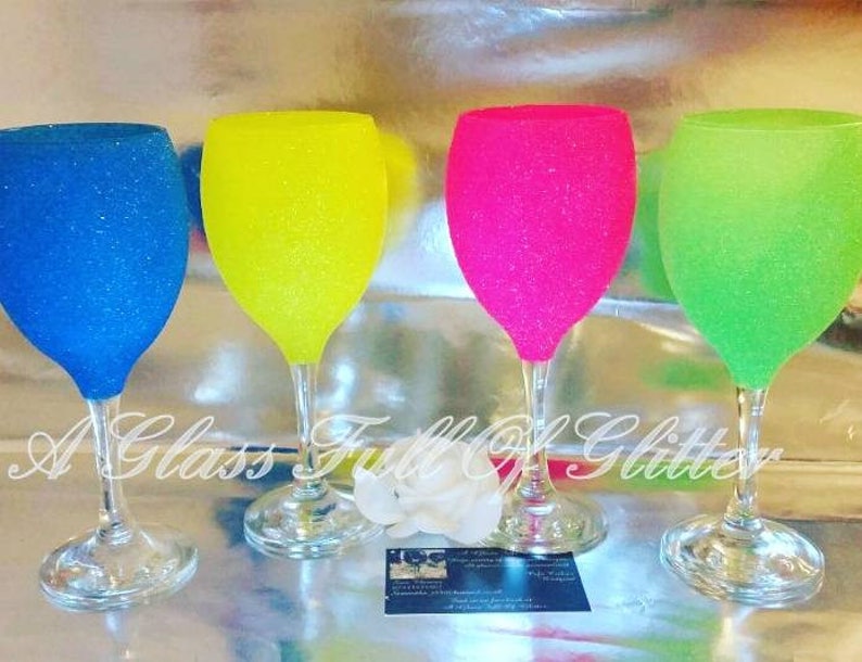 neon drinking glasses