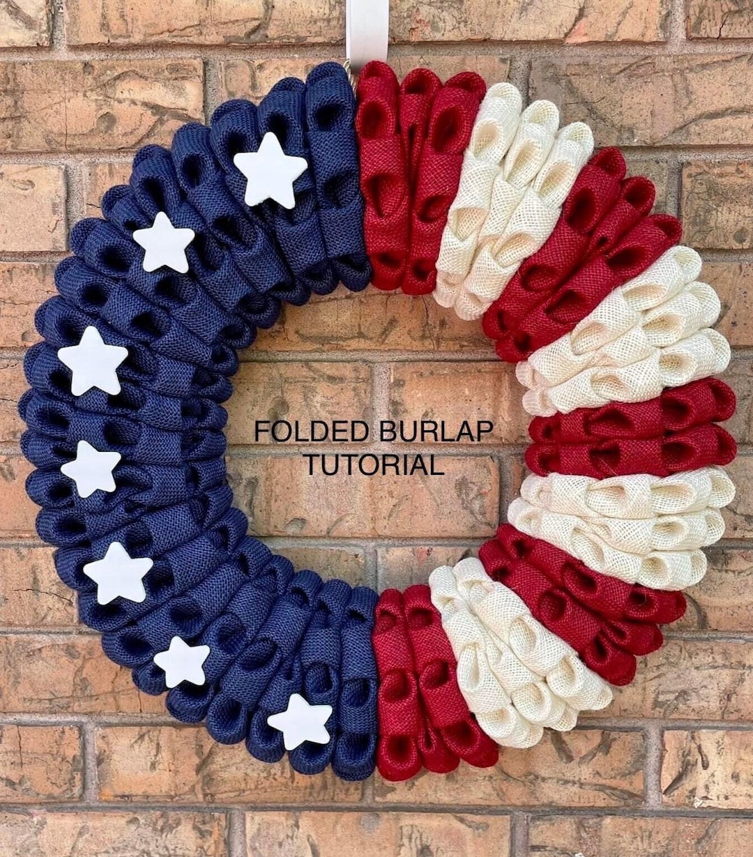 Folded Burlap Wreath Tutorial for a Crafter, Patriotic Military Do It ...