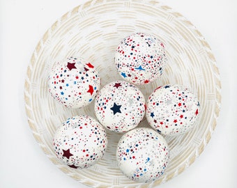 Patriotic Bowl Fillers, 4th of July Decor, Red White Blue Stars, Farmhouse Table Decor, Memorial Day Centerpiece, Summer Tiered Tray