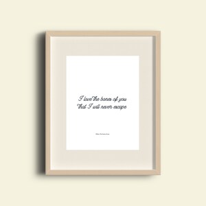 Print - Elbow - The bones of you lyrics - 'But I love the bones of you, that I will never escape'