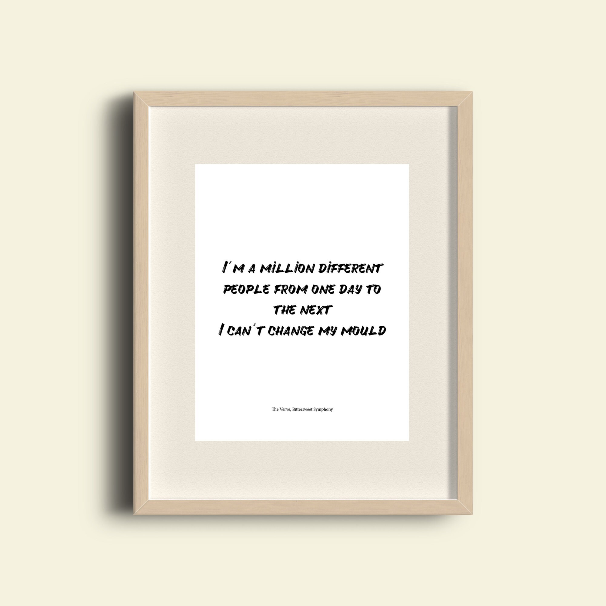 Print The Verve Bittersweet Symphony Lyrics I M Etsy New Zealand