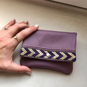 Cartera pequeña de piel vegana, mini cartera