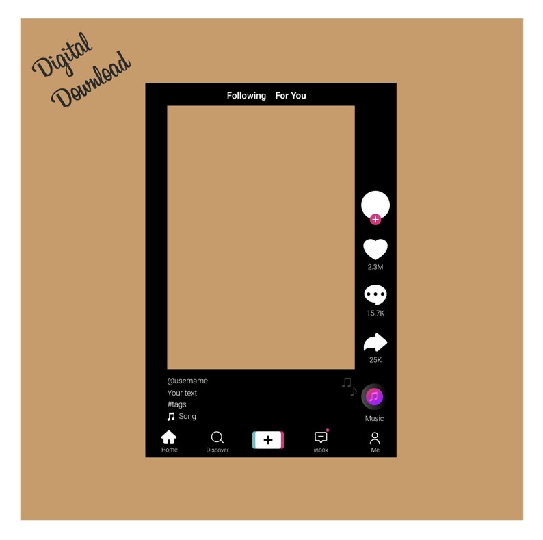 Customized Tik Tok Frame Prop DIGITAL FILE | Etsy