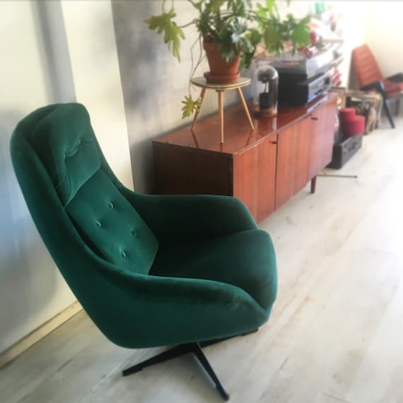 Original and Very Comfortable Polish Vintage Swivel Chair WEGA