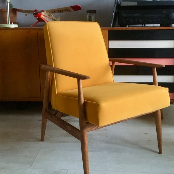 fauteuil polonais vintage 300-190 en velours de Mid Century PERSONNALISATION!