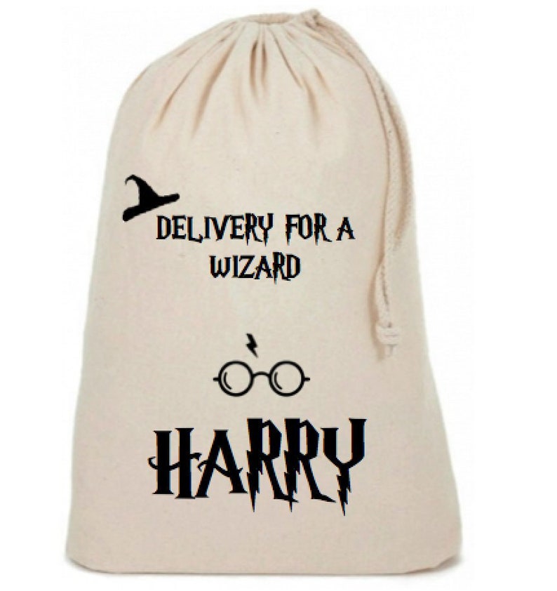 Harry Potter inspired Christmas sack stocking muggle wizard santa personalised personalized