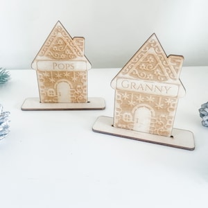 Weihnachtsgedecke, Namenseinstellung, Weihnachtstischdekor, personalisiert, Lebkuchenhaus