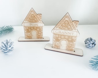 Christmas place settings, name setting, xmas table decor, personalised, gingerbread house
