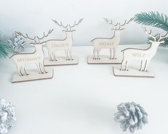 Christmas table settings, decor ideas, personlised name setting, xmas table decor, personalised, place setting