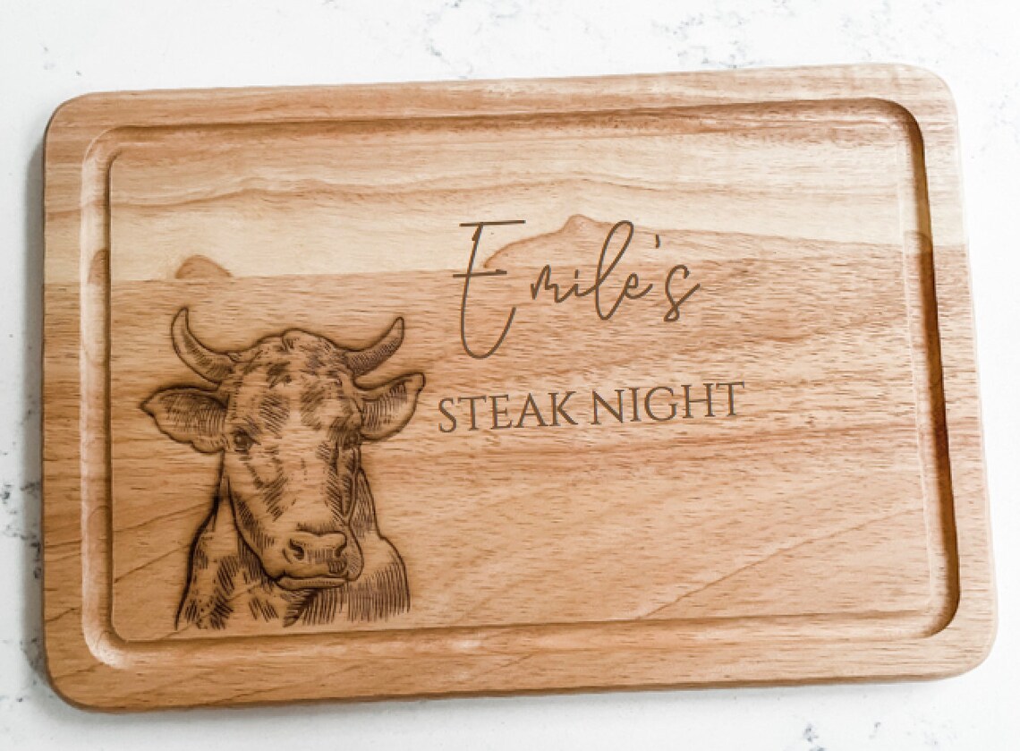 Personalised Steak Board Valentines Gift Chopping Wooden Etsy