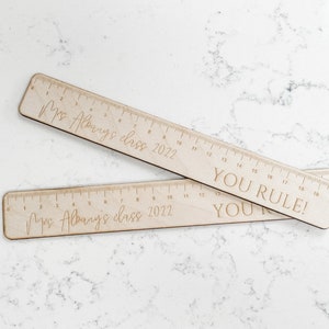 Teacher pupil ruler gift, end of term favour,  wooden, class, personalised, wooden ruler, personalised wooden ruler, class gift, teacher