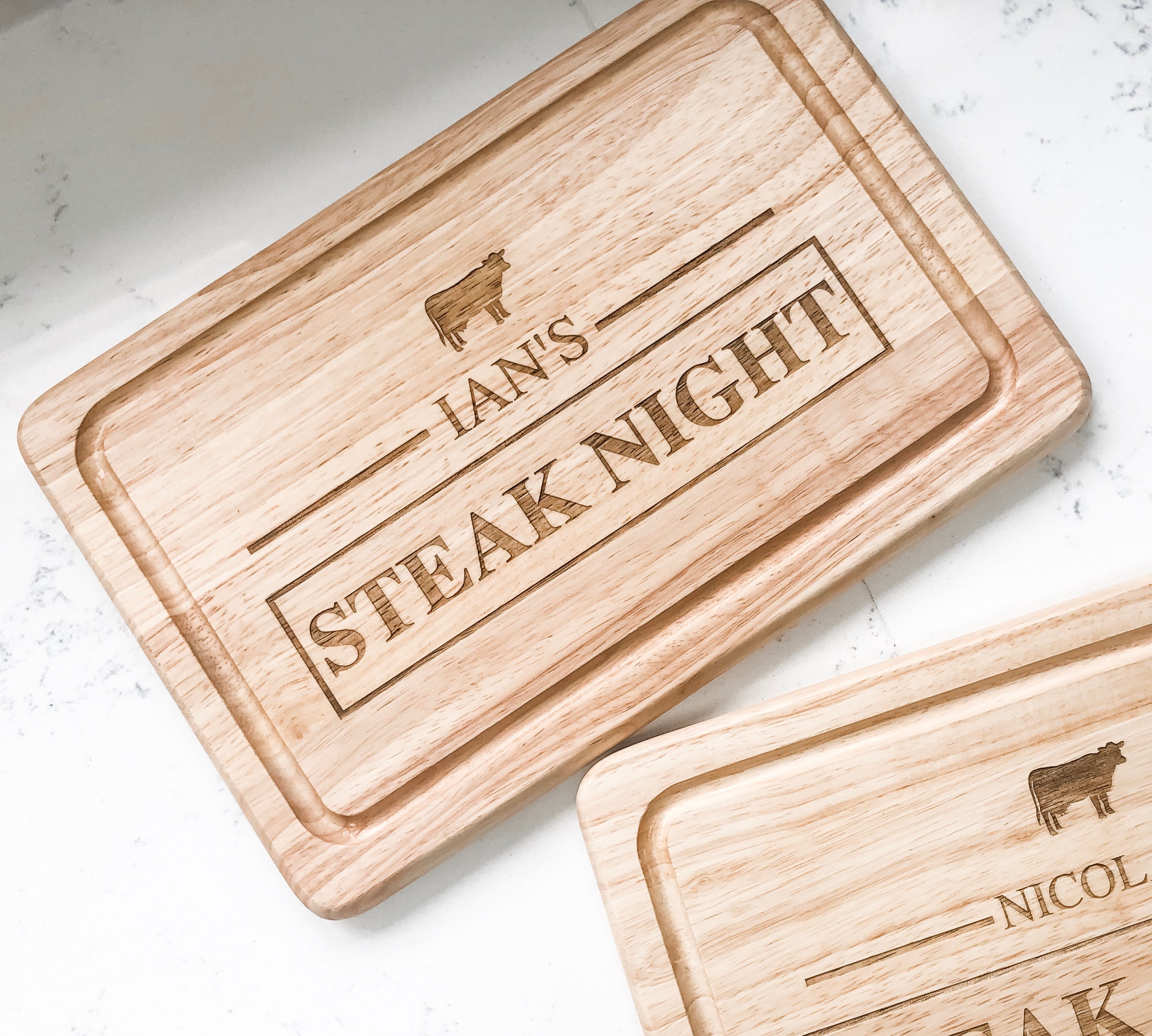 Personalised steak board chopping wooden board gift for him Etsy