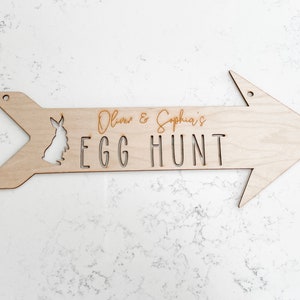 Easter egg hunt sign bunny personalised kids crate gift girl boy