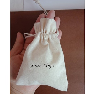 100 Pcs Bulk Jewelry Bags Custom Logo,Pure Cotton Jewellery Packing Pouches Personalized,Diy Soap Packing Bags,Juwelry  Packing Print Logo