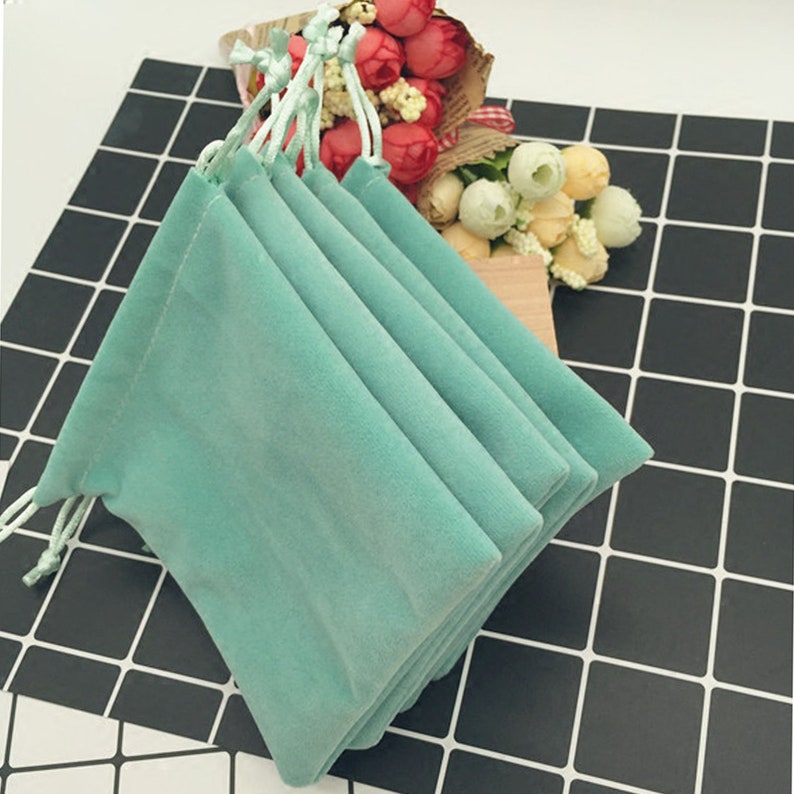50 Pcs Pack Jewelry Pouches Velvet,jewelry Bags With Drawstring ...