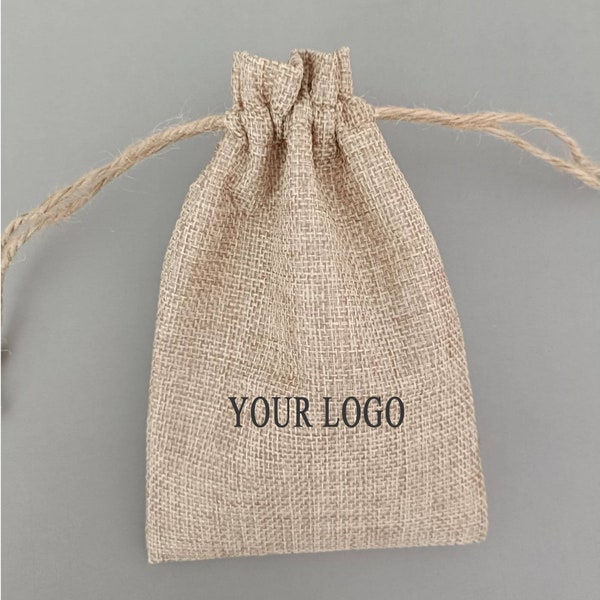 100 Pcs Bulk Personalized Jute Pouches Burlap Bags,Jewelry Pouches With Your Logo,Thank Bags For Wedding Party,Wine Glass Bottle Bags Custom