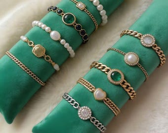 3 Stück lose Samt Schmuck Display Kissen, Armband Uhr Kissen (Farbe: grün / grau)