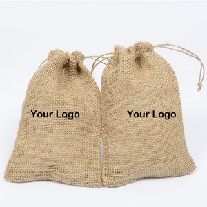 50 Pcs Burlap Bags Rustic Wedding Party Favors,Burlap Bags Personalized,Jute Pouches Custom For Coffee,Peanut Christmas Party Bags Custom