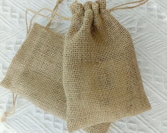 Burlap Drawstring Bags 12 Pcs: Natural Jute Favor Pouches