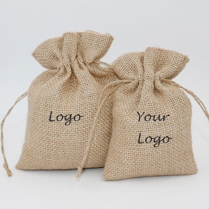 50 Pcs Bulk Burlap Bags Personalized Rustic Wedding Favor Holder Burlap Bags Christmas Gift Bags Custom Your Name Essential Oil Packing Bags