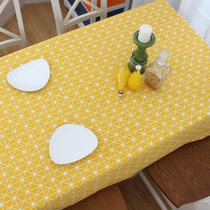 Cotton Linen Tablecloth,Multi Size Table Cover Home Decor Hand Made Cotton Linen Table Decor Cloth Square 2 Colors New Year Table Cover